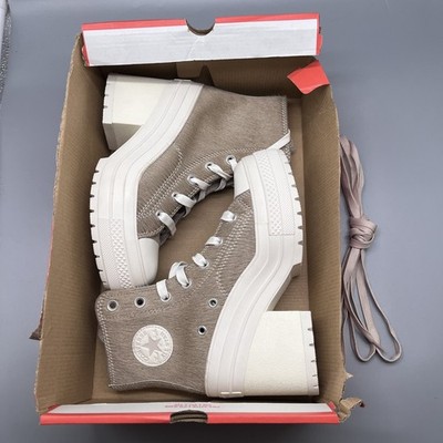 7.5 - Converse Chuck 70 De Luxe Heel Genuine Calf Pony Hair Platform Sneaker NEW