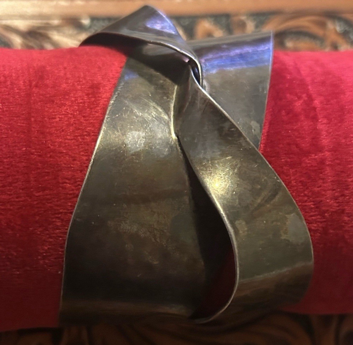 Solid Sterling Silver Twist Cuff Mexico - image 2