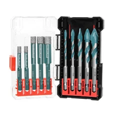 10-Piece Diamond Drill Bit Set for Porcelain, Glass, and Tile