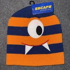 Polar Extreme Kid's Monster Face Beanie Cap NEW Orange Escape Child's Winter Hat
