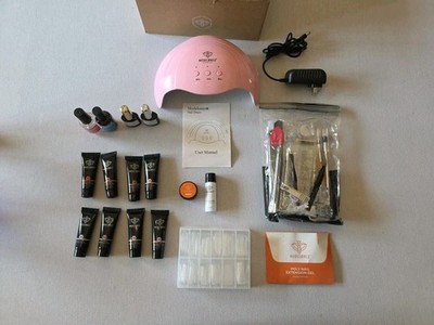 Modelones Poly Nail Gel Kit - 6 Colors with 48W Nail Lamp Slip Solution