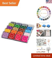Eco-Friendly Craft Ink Pad Set for Kids - 20 Vibrant Non-Toxic Colors