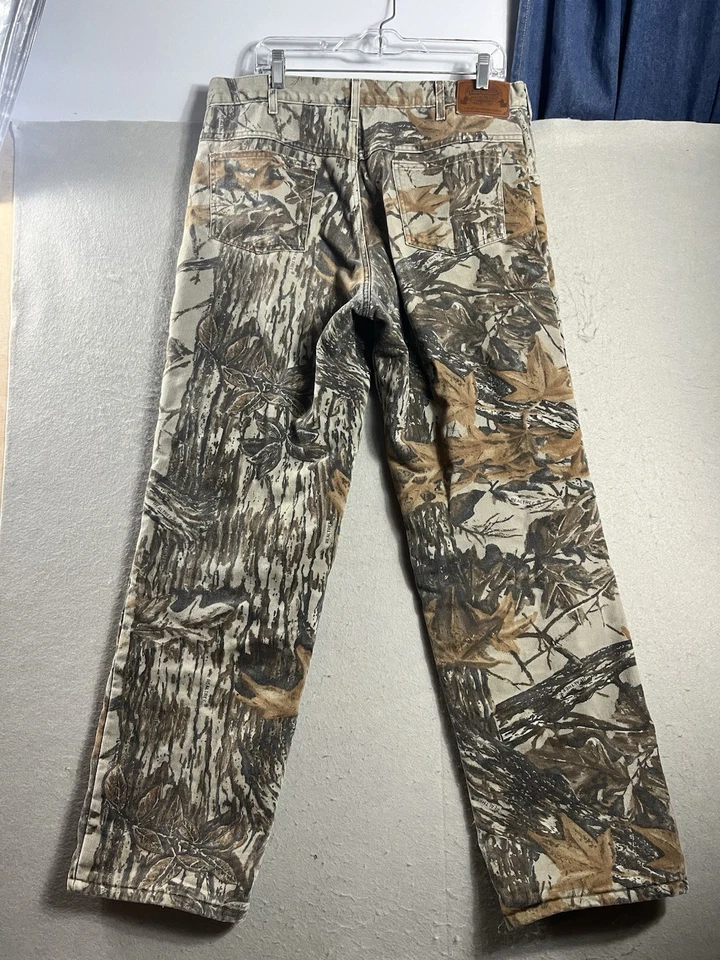 VTG Cabelas Pants Mens 34x32 Straight Realtree Camo Hunting Insulated Made USA - Image 4 of 4