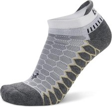 Balega Silver Compression Fit Performance Athletic Running Socks, White/Grey, M