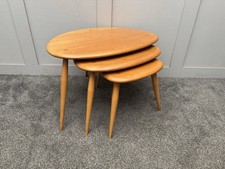 Blonde Ercol Pebble Nest Of Tables Set Of 3 Nesting Tables