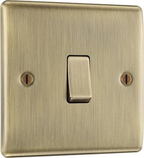 BG Electrical Single Wall Light Switch, 2 Way, Raised and Slim Profile, Round Ed