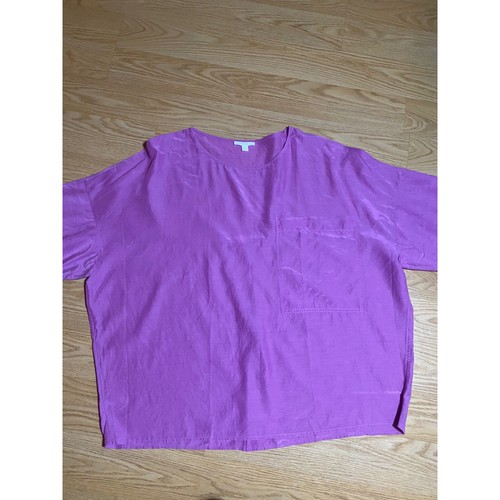 COS Womens Purple Short Sleeve Oversized Boxy Pocket TShirt Blouse Lightweight M