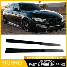 Gloss Black Side Skirt Extension PSM Style For BMW F82 F83 M4 F80 M3 2014-2020