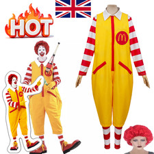 Ronald McDonald Cosplay Costume Adult Funny Party Fancy Dress Halloween Outfits*