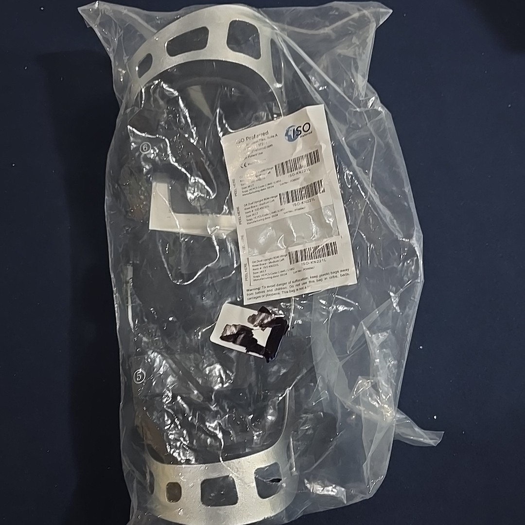 ISO Preferred OA Dual Upright ROM Hinge Knee Brace Medium Size Left KN221L