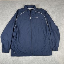 Nike Dri-FIT Track Jacket Mens Size 2XL Blue Full Zip Lightweight Lined Running