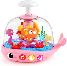 Baby Girl Toys 6-12 Months - Press  Spin Aquarium Light Up Musical Toy for Infa