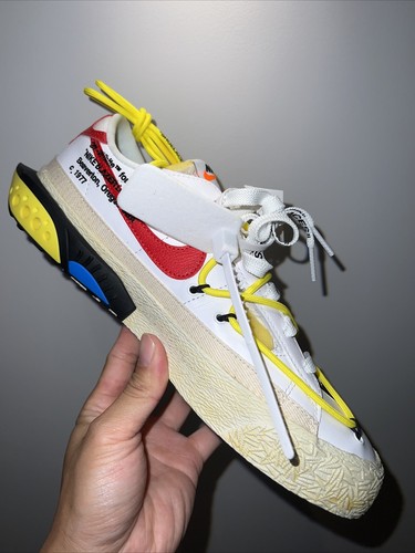 Nike Blazer Low x Off-White White University Red UK6.5 US7.5 EU40.5 - Picture 2 of 6