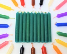 Lot of 10 Chime Spell Candles: Forest Green, Mini 4" NEW Altar, Ritual Candle