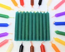 Lot of 10 Chime Spell Candles: Forest Green, Mini 4" (NEW) Wicca, Altar, Ritual