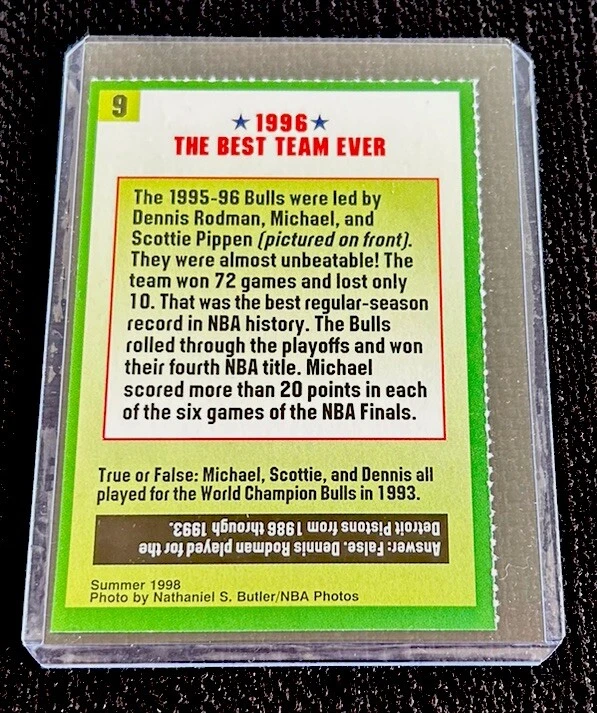 MICHAEL JORDAN редкая 1998 Sports иллюстрированный SI для детей #9 1996 лучшая команда NM + - Изображение 2 из 2