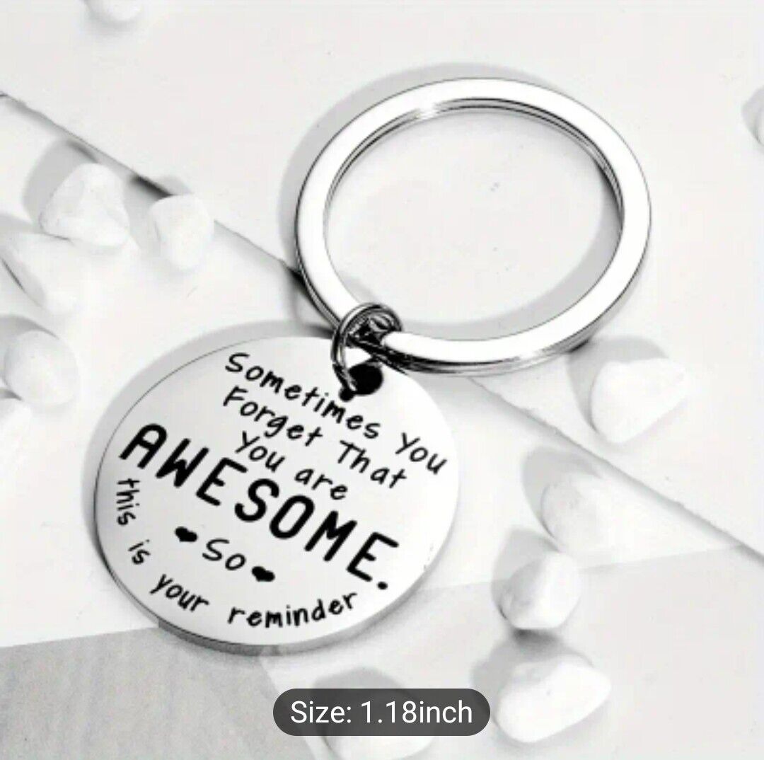 1pc YOU ARE AWESOME Inspirational Metal Keychain