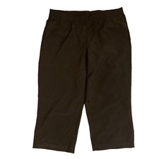 Additions by Chicos Capri Pant 2 US 12 Chocolate Brown Elastic Waist Pockets