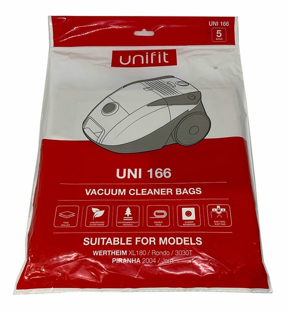 Unifit 166 Vacuum Cleaner Bags for Wertheim XL 180 X 3 Packs of 5 15 in
