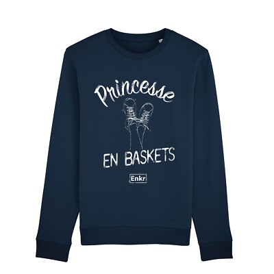 Sweatshirt Für Damen, Farbe Marineblau. PRINZESSIN In Turnschuhen