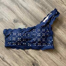 J. Crew One Shoulder Laser Cut Bikini Top sz Large