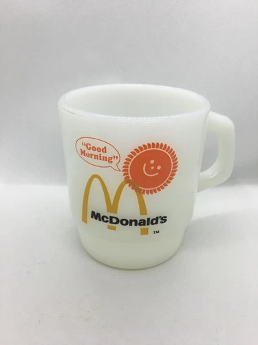 Milk Glass McDonald's Orange Juice Coffee Mug fire king anchor