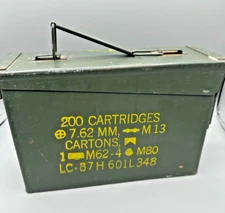 Military M60-M73 Metal AMMO CAN 7.62mm BOX .30 CALIBER Good Condition