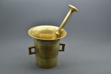 Mörser mit Stößel massiv Messing, Vintage Küchen Mörser , Apotheken Mörser
