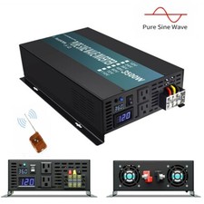 3500W Pure Sine Wave Inverter 36V DC to 110/220V Car Home Remote Switch