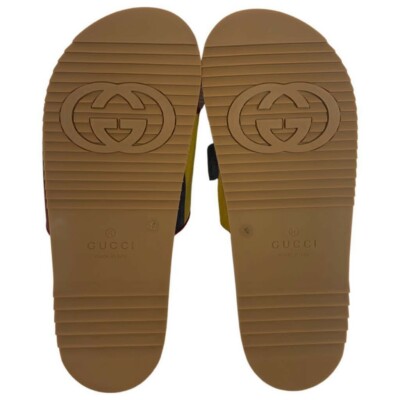 Brand new Gucci Men\'s Red Multi Baiadera Slides Sandals Canvas Stripes Gucci Men main image 4