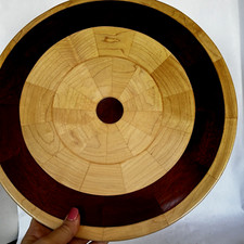 Segmented Wood Bowl Signed Large 14.75" Diameter Shelf500