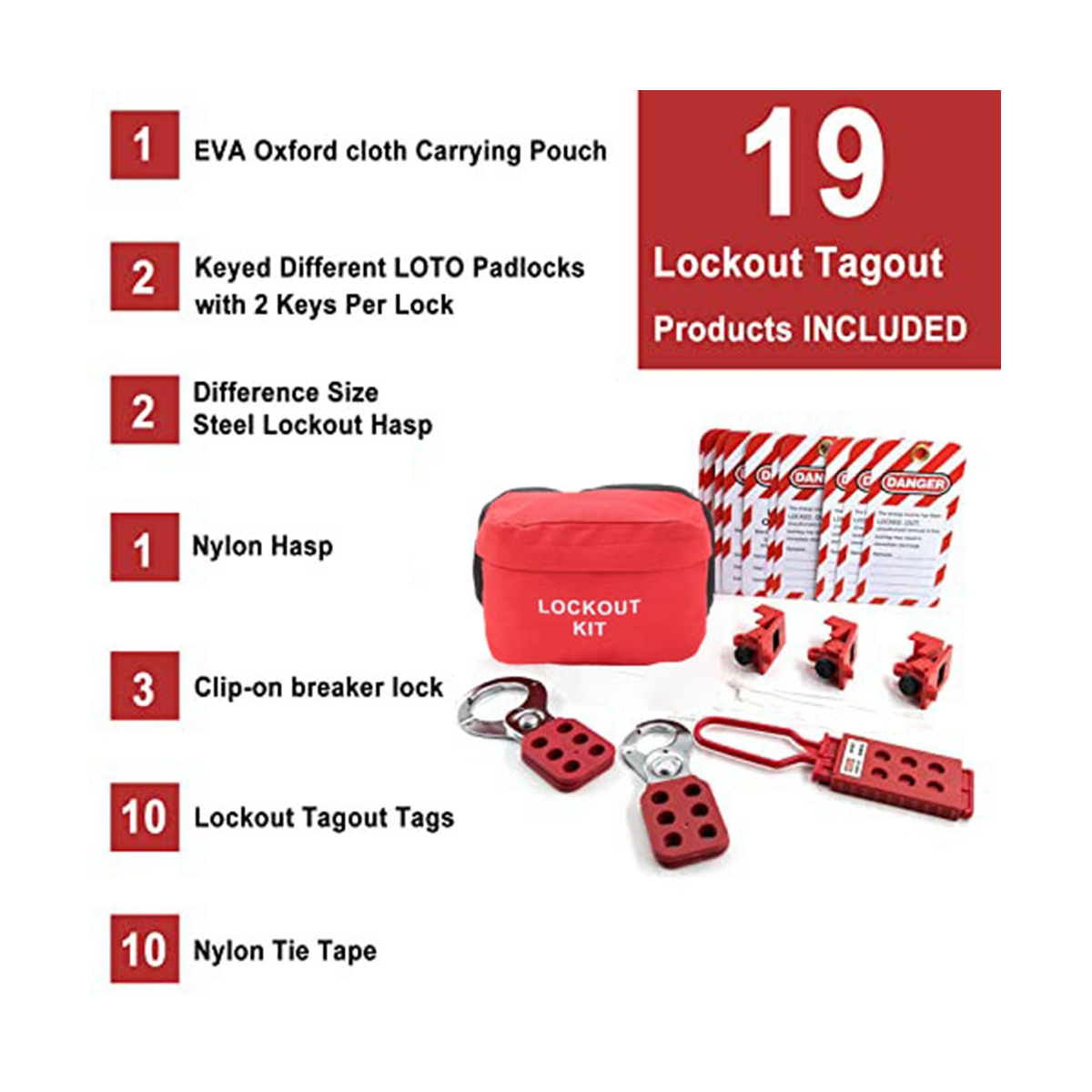 Electrical Lockout Tagout Kit Lock Out Tag Kits with Hasps,Circuit