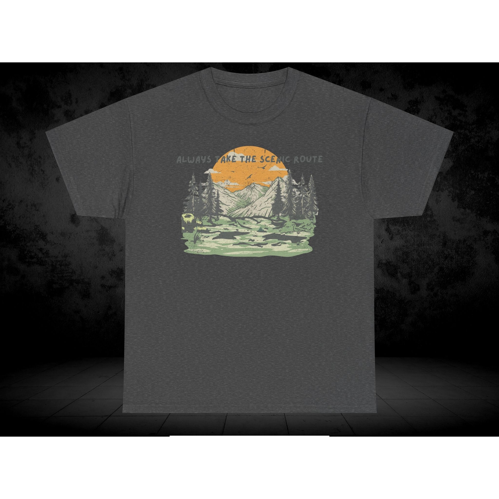 Scenic Route Unisex Heavy Cotton Adventure Tee for Nature Lovers