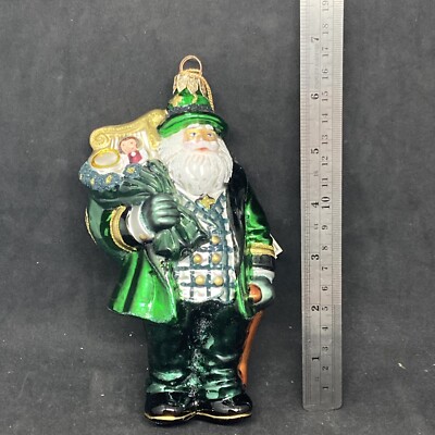 KURT ADLER POLONAISE SANTA OF THE MONTH IRISH SANTA ERIN GO BRAUGH MIB