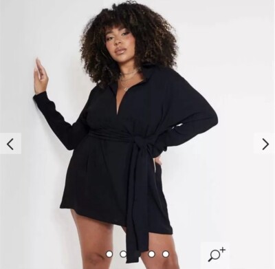 i saw it first shirt dress I Saw It First ISAWITFIRST Sequin Oversized Shirt Dress