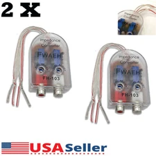 2X Level Speaker High to Low Car Impedance Converter 2 Channel RCA Line Out NEW
