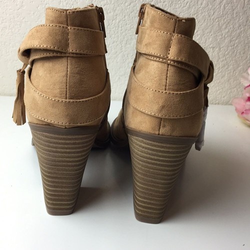 RAMPAGE Womens 10 Open Toe Heel Ankle Boot Bootie Textile Upper - Picture 8 of 8