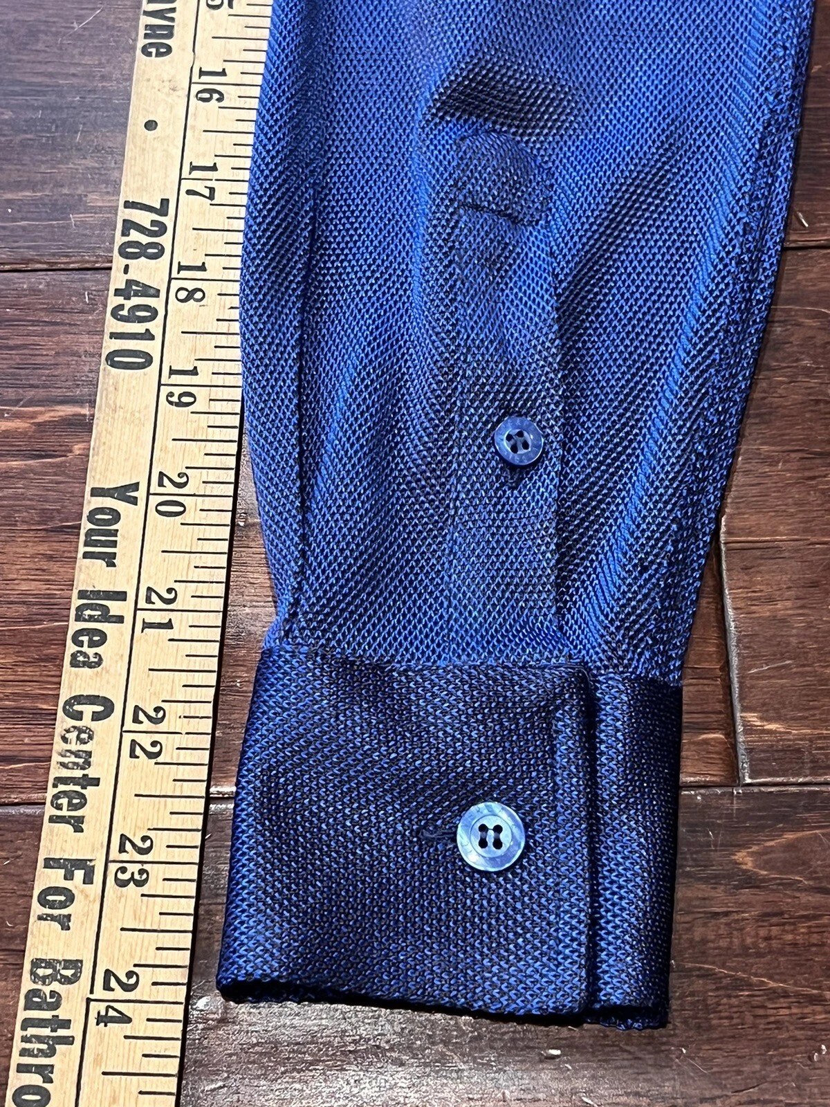 Camicia elegante casual vintage Versace Classic V2 blu uomo 37 14 5 maglia trasparente con bottoni