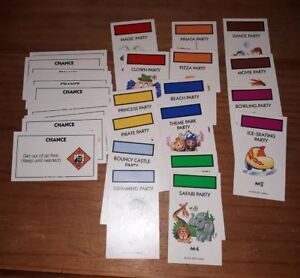 Monopoly Junior Party Board Game Replacememt Spare Chance Property Cards W159 Ebay