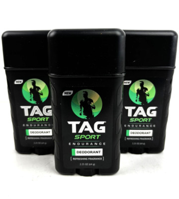 3 pk Tag Sport Endurance Deodorant Refreshing Fragrance 2.25 Oz