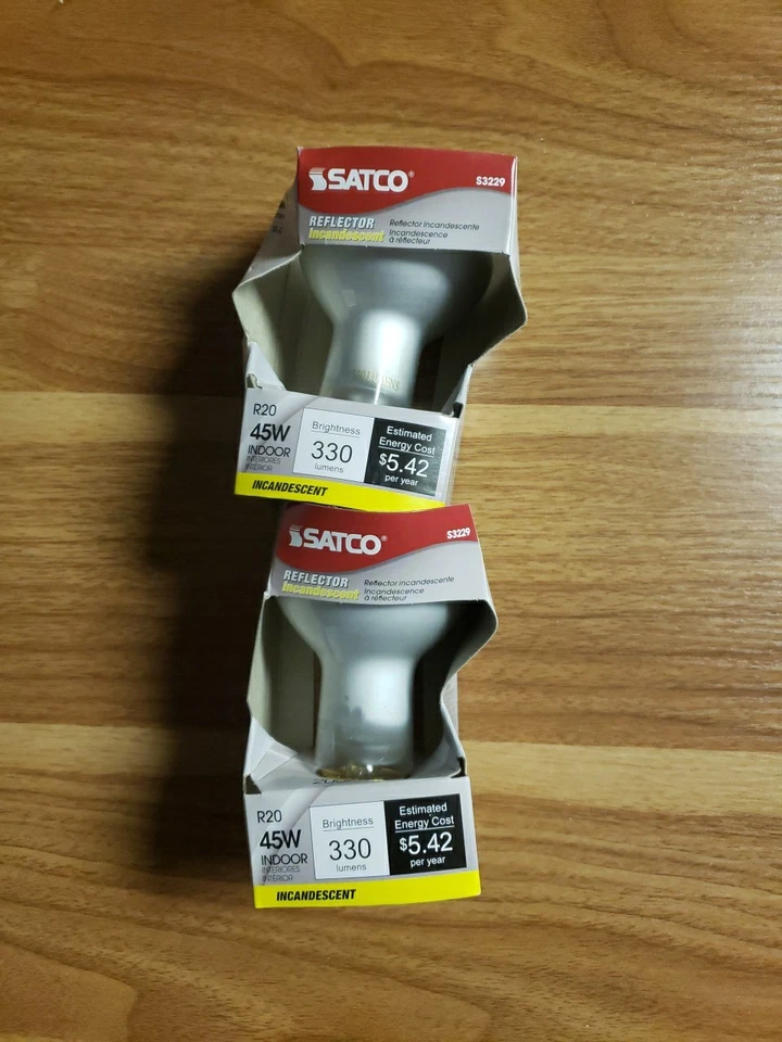 SATCO 45-Watt R20 INDOOR 330 LUMENS REFLECTOR LIGHT BULBS 2 Counts - Image 4 of 4
