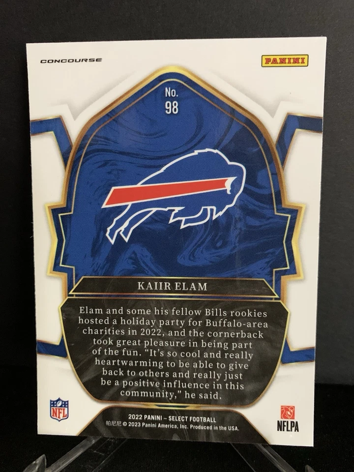 2022 Panini Select FOOTBALL KAIIR ELAM ROOKIE BASE BILLS RC - Image 2 of 2