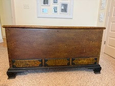 Antique Pennsylvania Dutch Pine Blanket Box built in 1844