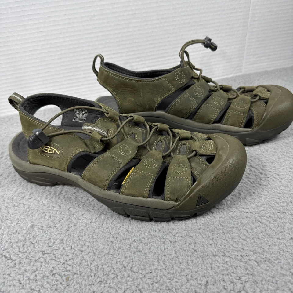 Водонепроницаемые туристические сандалии KEEN Newport рыбацкие зеленые замшевые мужские размер 11 военные - Изображение 3 из 4