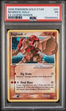 Regirock Star Gold Star Holo EX Legend Maker 91/92 PSA 1