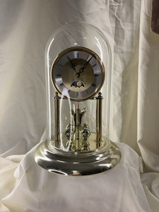 Elgin Anniversary/Torsion Dome Clock Quartz Analog Roman Numerals Gold/Silver