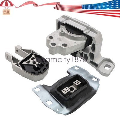 New Engine Motor & Transmission Mount 3PCS Fits For 2015-2018 Ford Focus 1.0L L3
