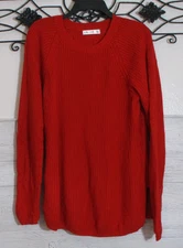 89TH & Madison Pullover Sweater Women's Size L Red Long Sleeve Round Neck