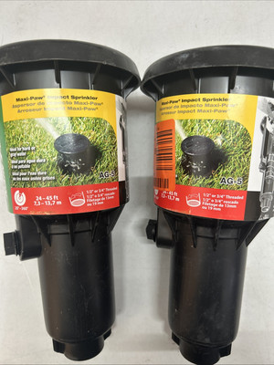 2 Pack Rain Bird AG-5 Maxi-Paw 3.5in Pop-Up Canned Impact Sprinkler