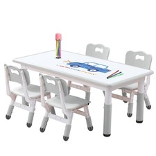 Kids Table and Chair Set for Toddlers - Adjustable Activity Center with Non-S...